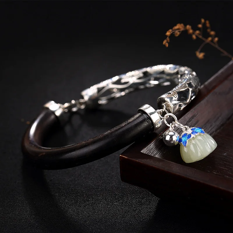 2018 Fashion Silver S925 Sterling Silver Antique Matte Carp Lotus And Tadama Keitaeai Lotus Black Sandalwood Lady Bracelet
2018 Fashion Silver S925 Sterling Silver Antique Matte Carp Lotus And Tadama Keitaeai Lotus Black Sandalwood Lady Bracelet
