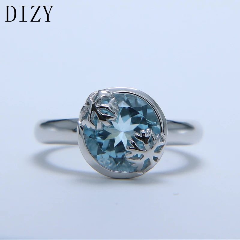 DIZY Round Natural Sky Blue Topaz Solid 925 Sterling Silver Gemstone Ring for Women Wedding Engagement Fine Jewelry
DIZY Round Natural Sky Blue Topaz Solid 925 Sterling Silver Gemstone Ring for Women Wedding Engagement Fine Jewelry