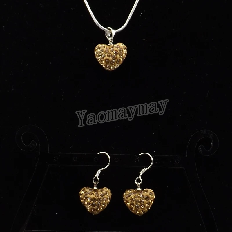 Fashion Jewelry Set Light Gold Color Heart Pendant Crystal Earrings And Necklace 5 Sets Wholesale Free Shipping
Fashion Jewelry Set Light Gold Color Heart Pendant Crystal Earrings And Necklace 5 Sets Wholesale Free Shipping