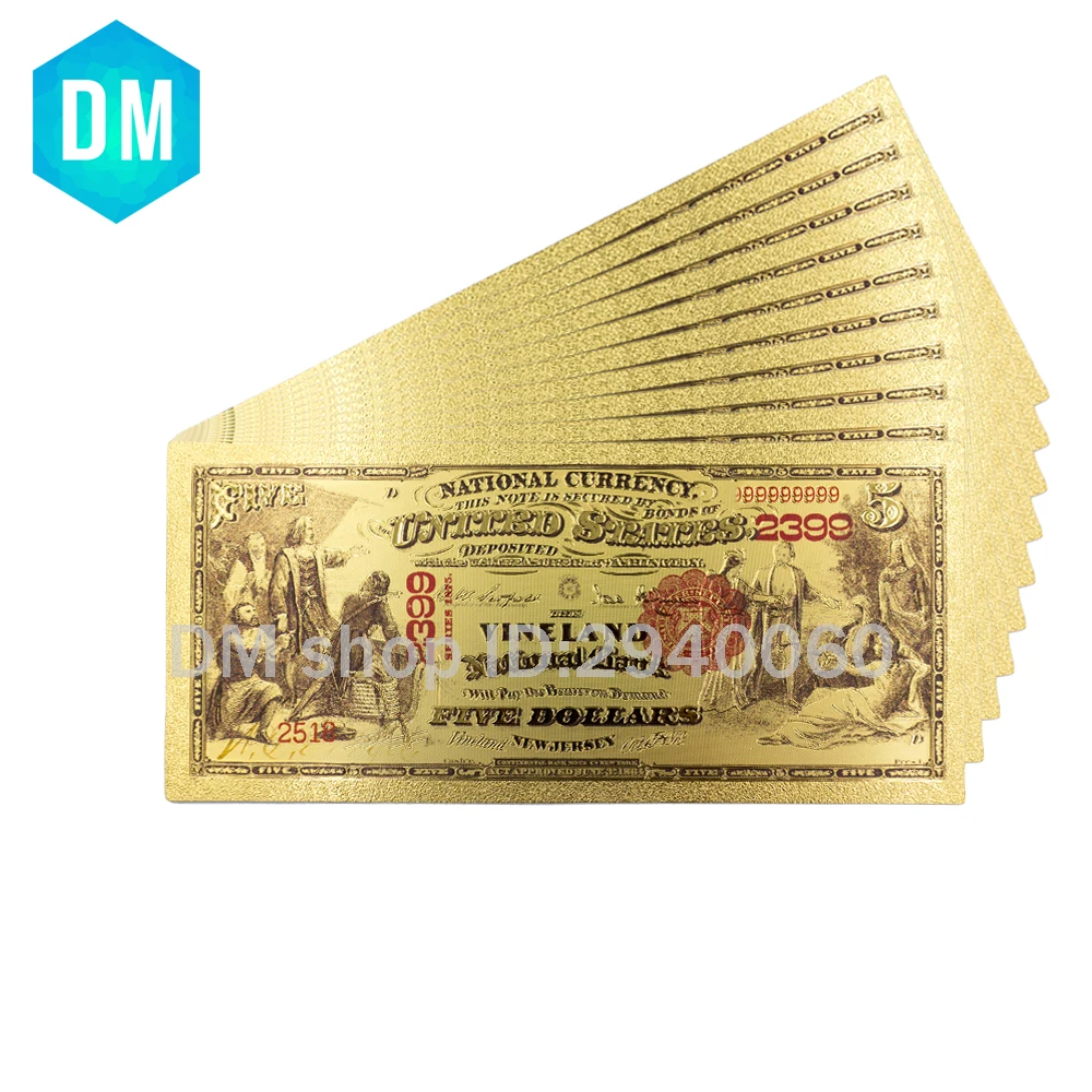 Festival Souvenir Gifts 24k Gold Banknote Collectible 5 Dollar 1875 Year Non-currency World Bill Note Worth Collection
Festival Souvenir Gifts 24k Gold Banknote Collectible 5 Dollar 1875 Year Non-currency World Bill Note Worth Collection