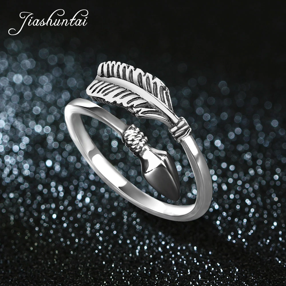 JIASHUNTAI Trendy 100% 925 Sterling Silver Feathers Cupid Arrow Design Vintage Open Rings For Women Fine Jewelry Best Gift
JIASHUNTAI Trendy 100% 925 Sterling Silver Feathers Cupid Arrow Design Vintage Open Rings For Women Fine Jewelry Best Gift
