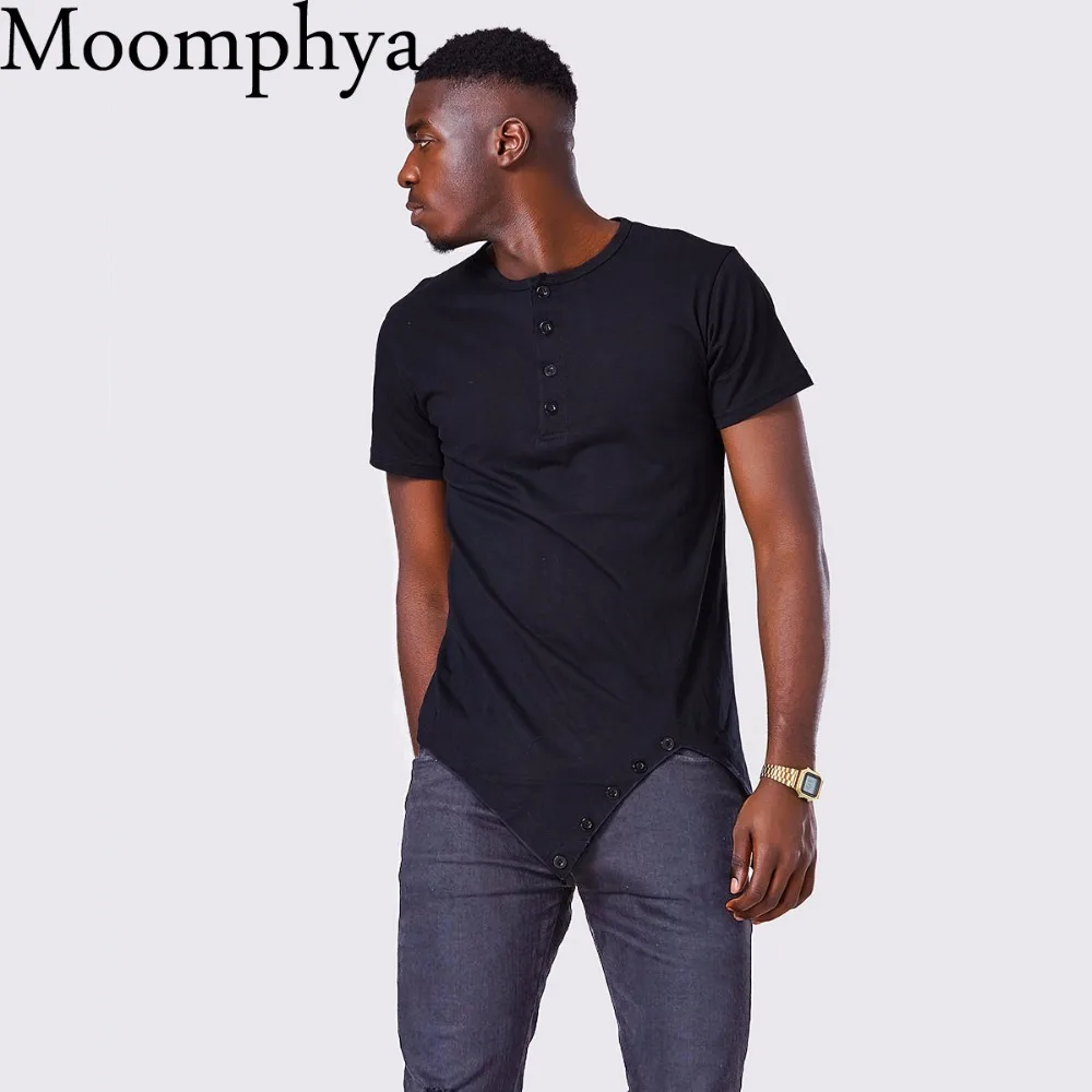 Moomphya Fashion street wear men's hi-street t-shirt Button neck tshirt Longline sharp Asymmetrical hem men funny t shirt
Moomphya Fashion street wear men's hi-street t-shirt Button neck tshirt Longline sharp Asymmetrical hem men funny t shirt