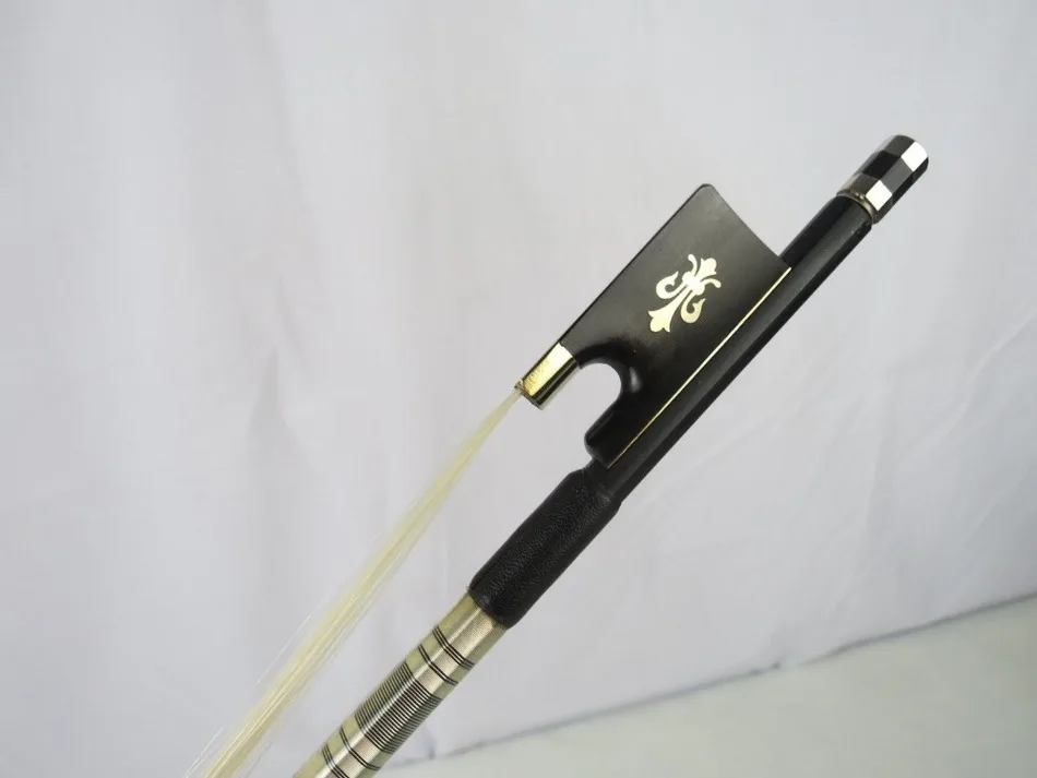 

New1pcs black Carbon fiber violin bow 4/4 fleur-de-lis frog,Copper Mounted