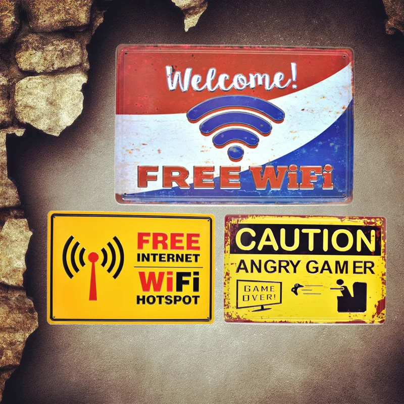 FREE WIFI Vintage 3D Embossed Metal Tin Signs Bar Pub Cafe Decorative Plates Welcome Wall Sticker Iron Painting Home Decor AT018
FREE WIFI Vintage 3D Embossed Metal Tin Signs Bar Pub Cafe Decorative Plates Welcome Wall Sticker Iron Painting Home Decor AT018