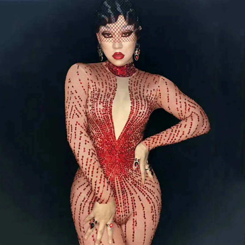 Sparkly Red Rhinestones Bodysuit Women Dance Costume Party Birthday Jumpsuit Sexy Club Performance Female Singer Stage Wear
Sparkly Red Rhinestones Bodysuit Women Dance Costume Party Birthday Jumpsuit Sexy Club Performance Female Singer Stage Wear