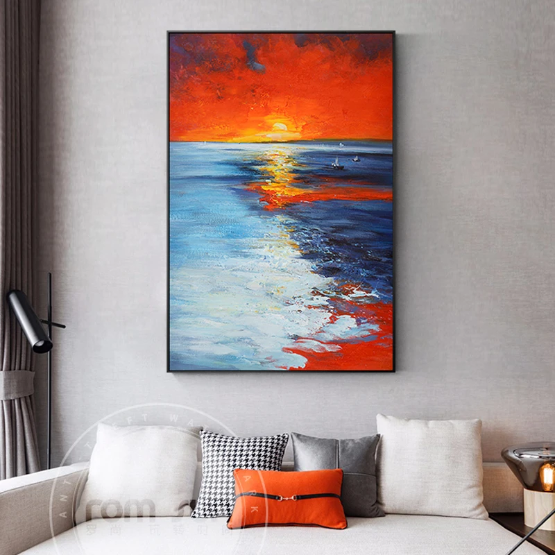Abstract Sunset Seascape Wall Art Canvas Painting Watercolor Landscape Poster print Wall Pictures for Living Room Home Decor 
Abstract Sunset Seascape Wall Art Canvas Painting Watercolor Landscape Poster print Wall Pictures for Living Room Home Decor