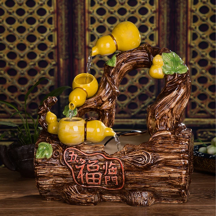 Ceramic water fountain humidifier Home Furnishing desktop Zhaocai garden Fengshui round Five blessings descend upon the house de
Ceramic water fountain humidifier Home Furnishing desktop Zhaocai garden Fengshui round Five blessings descend upon the house de