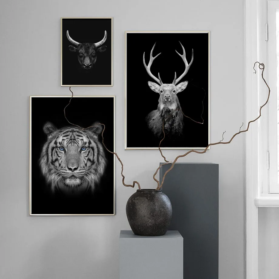 Tiger Deer Bison Black White Nordic Posters And Prints Wall Art Canvas Painting Africa Animal Wall Pictures For Living Room Home
Tiger Deer Bison Black White Nordic Posters And Prints Wall Art Canvas Painting Africa Animal Wall Pictures For Living Room Home