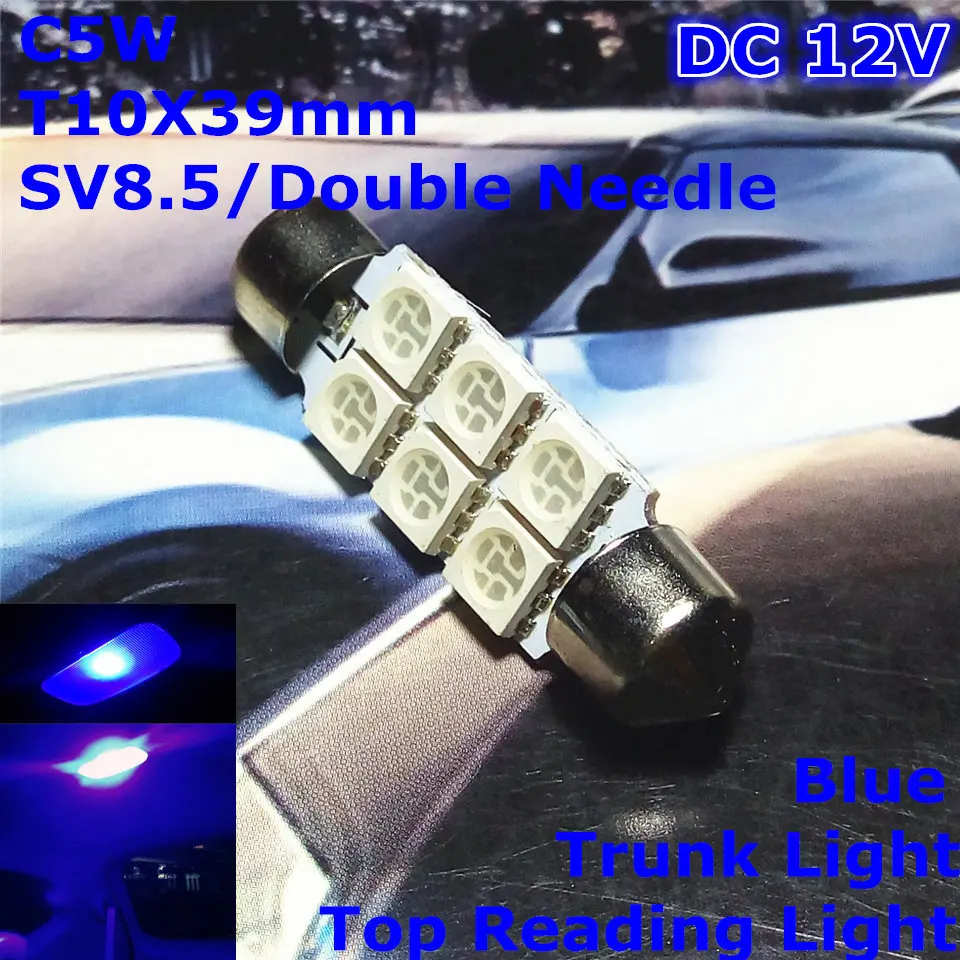 12V LED Blue Color Car Double Needle Bulb Lamp(2*3*5050 SMD Lamp)C5W 39mm for Top Reading Trunk Licence Board Light
12V LED Blue Color Car Double Needle Bulb Lamp(2*3*5050 SMD Lamp)C5W 39mm for Top Reading Trunk Licence Board Light