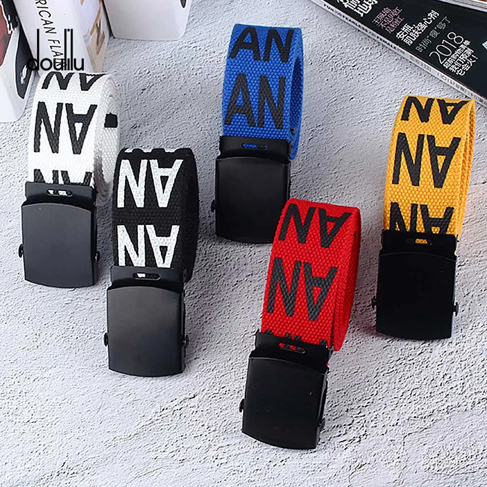 115cm AN Printing Neutral Nylon Canvas Belt Automatic buckle Student Belt new color Both men and women belts
115cm AN Printing Neutral Nylon Canvas Belt Automatic buckle Student Belt new color Both men and women belts