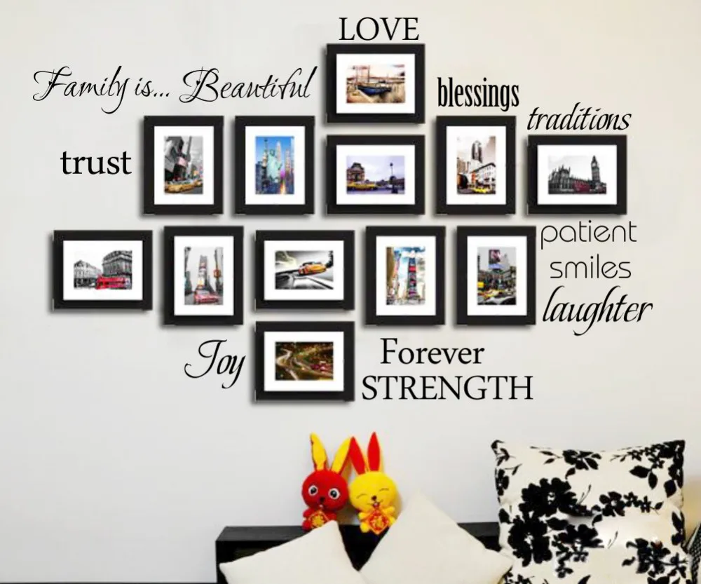 * Семья Красивая любовь фото украшения стены/home decor ПВХ стены стикеры винила