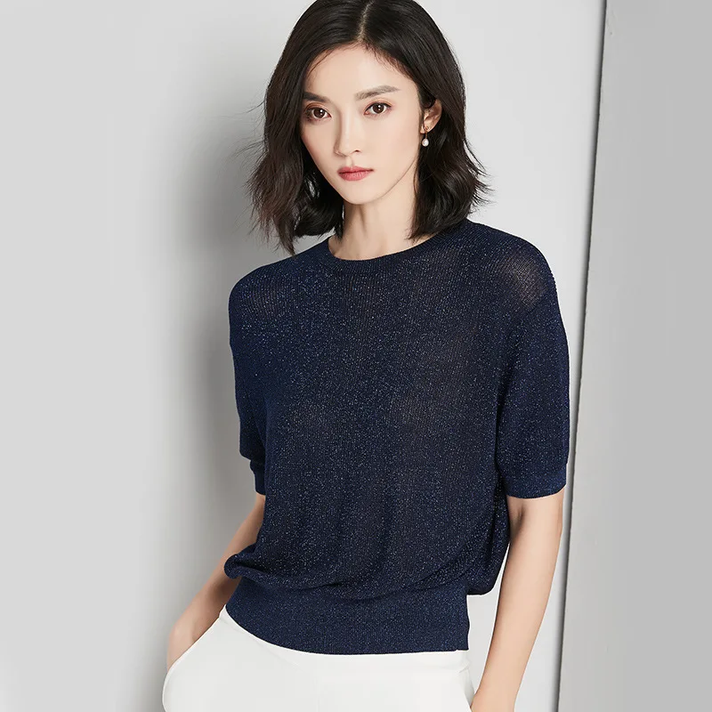 Women short sleeve knitting woman top for spring&summer RAYON materials women blause
Women short sleeve knitting woman top for spring&summer RAYON materials women blause