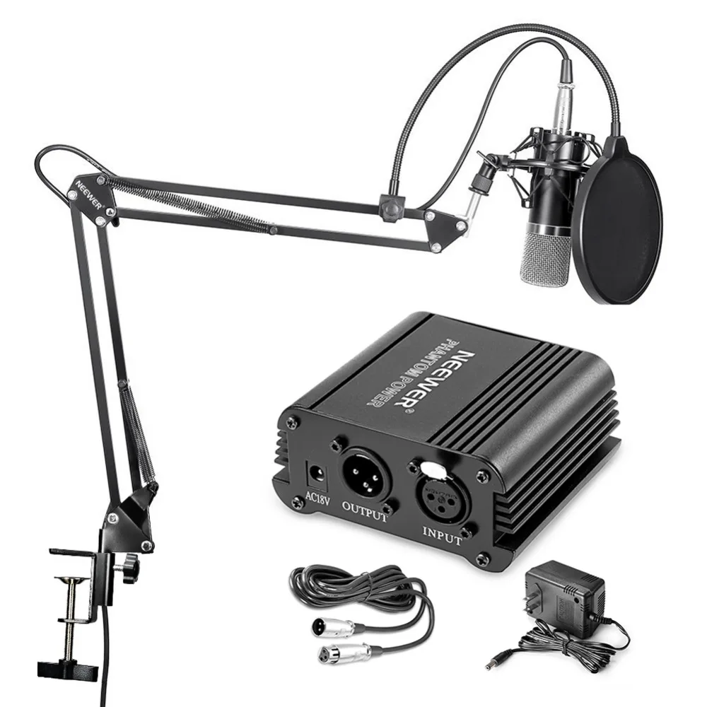 Neewer NW-700 Microphone&NW-35 Arm Stand+XLR Cable and Mounting Clamp&NW-3 Pop Filter&48V Phantom Power Kit
Neewer NW-700 Microphone&NW-35 Arm Stand+XLR Cable and Mounting Clamp&NW-3 Pop Filter&48V Phantom Power Kit