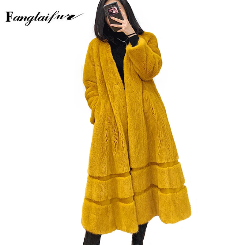 Ftangaiur Winter Women Jacket Import Velvet Mink Fur Coat V-Neck Pure Color Causal Mink Coats X-Long Soft Real Mink Fur Coats
Ftangaiur Winter Women Jacket Import Velvet Mink Fur Coat V-Neck Pure Color Causal Mink Coats X-Long Soft Real Mink Fur Coats