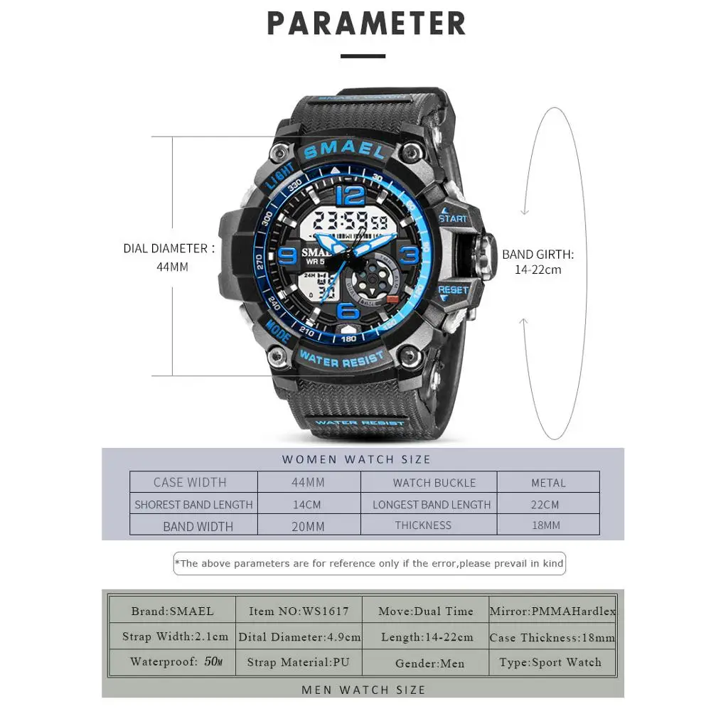 SMAEL 2PCS/Set Waterproof Sports Watches Men Army Military Dual Display Wristwatches Women Digital Watch Couple Quartz Watch
SMAEL 2PCS/Set Waterproof Sports Watches Men Army Military Dual Display Wristwatches Women Digital Watch Couple Quartz Watch