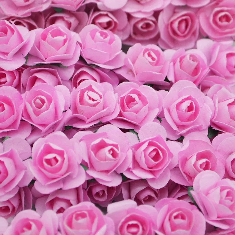 36 шт. 1 см Мини Искусственные бумажные розы цветы для свадебного украшения венок