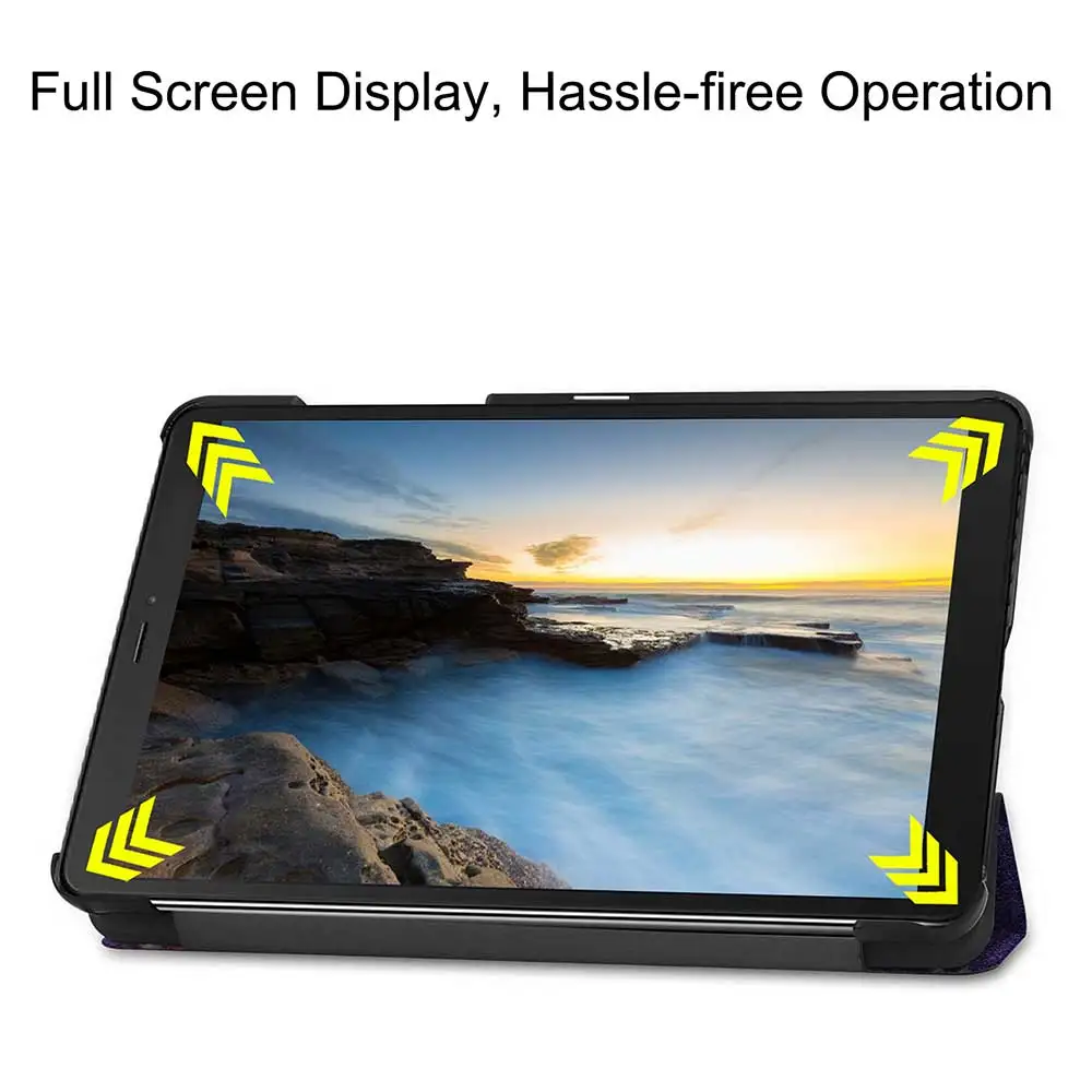 Чехол для Samsung Galaxy Tab A 8 0 дюйма 2019 трехскладной флип-чехол из искусственной кожи с