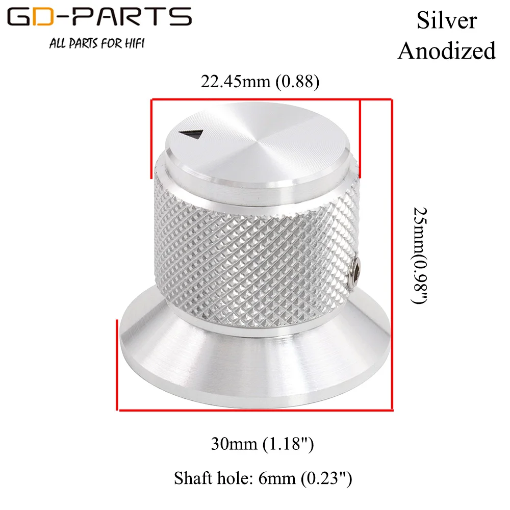 Полностью алюминиевая ручка 30x25 мм кнопка потенциометра с отверстием 6 Hi Fi аудио