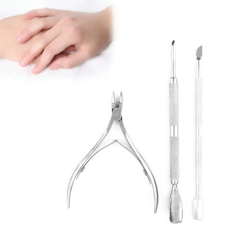 High Quality Nail Tools 3pcs/set Stainless Steel Nail Cuticle Nipper Spoon Cuticle Pusher Remover Cutter Clipper Nail Kits
High Quality Nail Tools 3pcs/set Stainless Steel Nail Cuticle Nipper Spoon Cuticle Pusher Remover Cutter Clipper Nail Kits