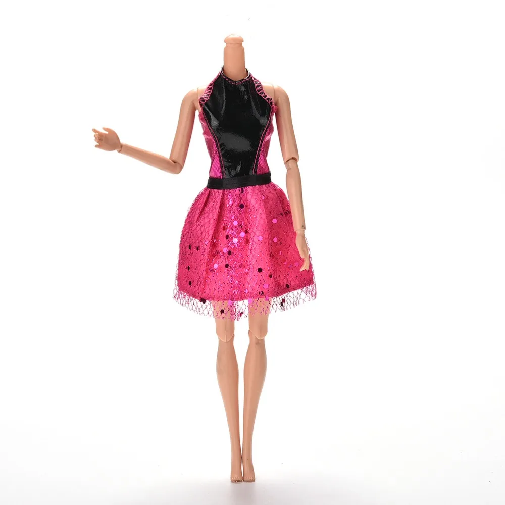 Горячая Распродажа 1 шт. розовая черная кукла ручной работы одежда свадебное