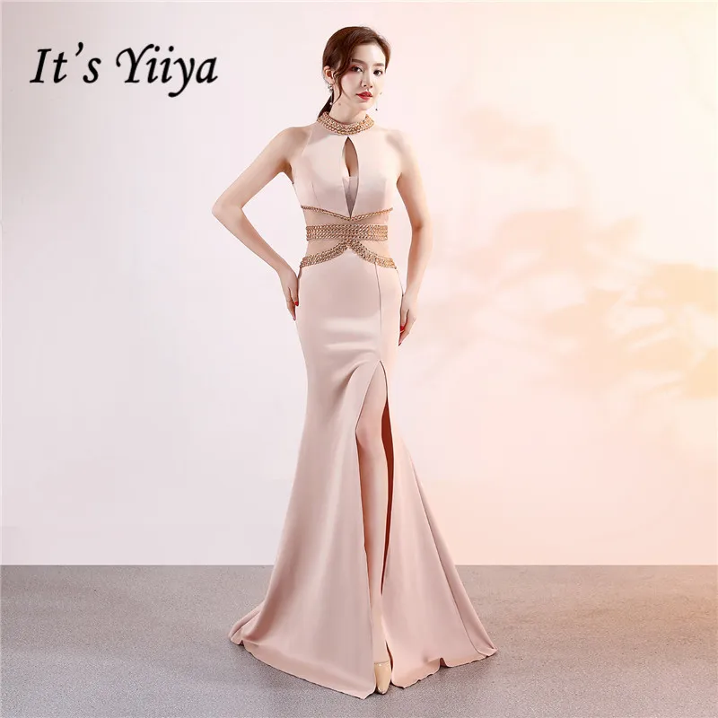 It's Yiiya Beading Party gowns sleeveless Halter zipper back long evening dress Floor-length Backless Mermaid Prom dresses C122
It's Yiiya Beading Party gowns sleeveless Halter zipper back long evening dress Floor-length Backless Mermaid Prom dresses C122