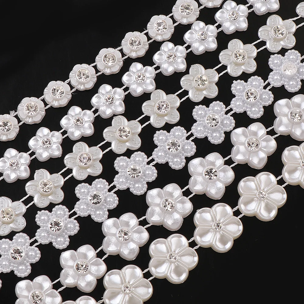 9-16mm 6Style 1Yard Fishing Line Flower ABS Imitation Pearl Beads Chain Trim with Rhinestone For DIY Wedding Party Decoration
9-16mm 6Style 1Yard Fishing Line Flower ABS Imitation Pearl Beads Chain Trim with Rhinestone For DIY Wedding Party Decoration