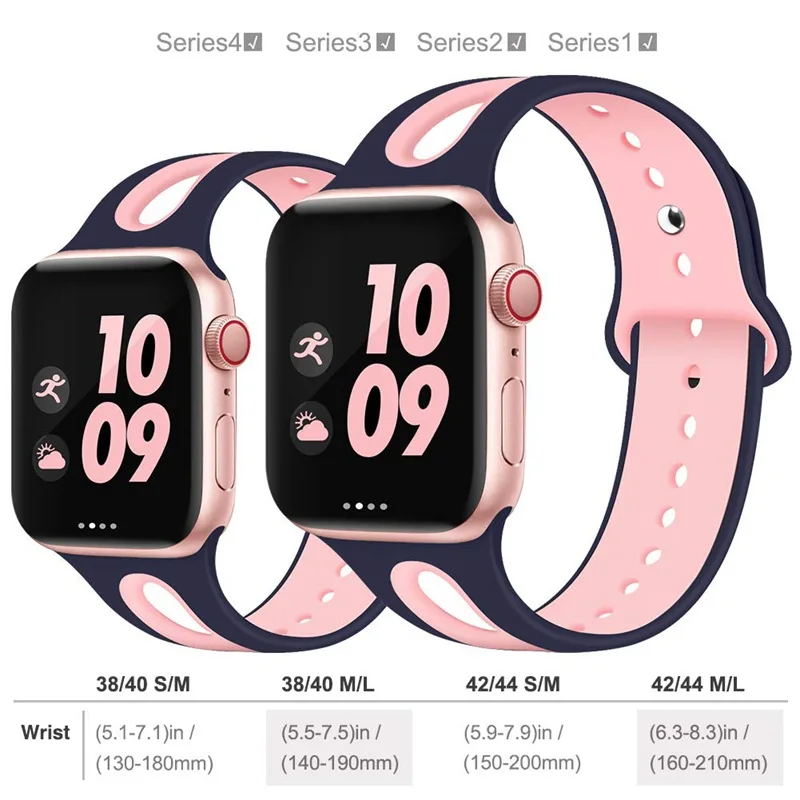 40mm 44mm Band For Apple Watch 4 3 2 1 38mm 42mm Straps Sports Breathable Silicone Wristbands
40mm 44mm Band For Apple Watch 4 3 2 1 38mm 42mm Straps Sports Breathable Silicone Wristbands