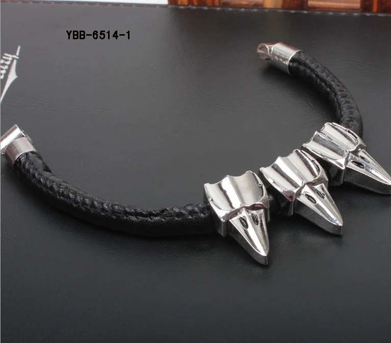 New Design Handmade Stainless Steel Bangle Smile Skull Bullet Bracelet Crocodile Hand Chain Vintage Retro Charm for man or woman | Украшения