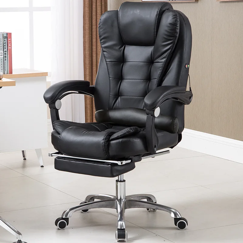 

Мягкое кожаное кресло начальника для домашнего офиса, шезлонг, диваны с подставкой для ног, компьютерное игровое кресло, домашние кресла