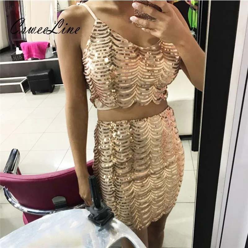 Two Piece Sequins Bodycon Dresses Spaghetti Strap Sexy Party Club Womens 2 Pieces Sets Summer Black Gold Sequin Mini Short Dress
Two Piece Sequins Bodycon Dresses Spaghetti Strap Sexy Party Club Womens 2 Pieces Sets Summer Black Gold Sequin Mini Short Dress