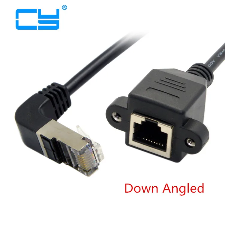 Вниз 90 Угловой RJ45 Cat5e 8P8C FTP STP UTP Cat5 Панельное крепление типа Папа мама сетевой