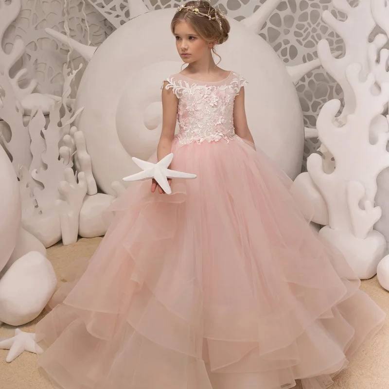 Flower Lace Girls Pink Sheer Wedding Dress Girl Princess Dress Girl Party Dress New First Communion Ball Gown Birthday Clothes
Flower Lace Girls Pink Sheer Wedding Dress Girl Princess Dress Girl Party Dress New First Communion Ball Gown Birthday Clothes