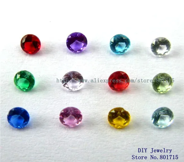 12 шт. 3*3 мм|mixed birthstone|charms floating locketfloating locket mix charms |