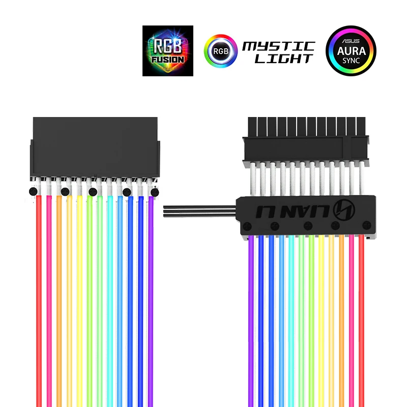 Удлинительный кабель LIANLI Rainbow 5 в RGB для 24 контактного подключения к материнской