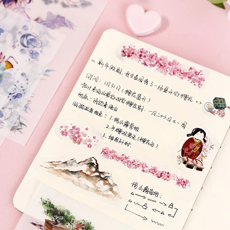 6 pcs/pack Cartoon Retro Transparent Decorative Stationery Stickers Scrapbooking DIY Diary Album Stick
6 pcs/pack Cartoon Retro Transparent Decorative Stationery Stickers Scrapbooking DIY Diary Album Stick