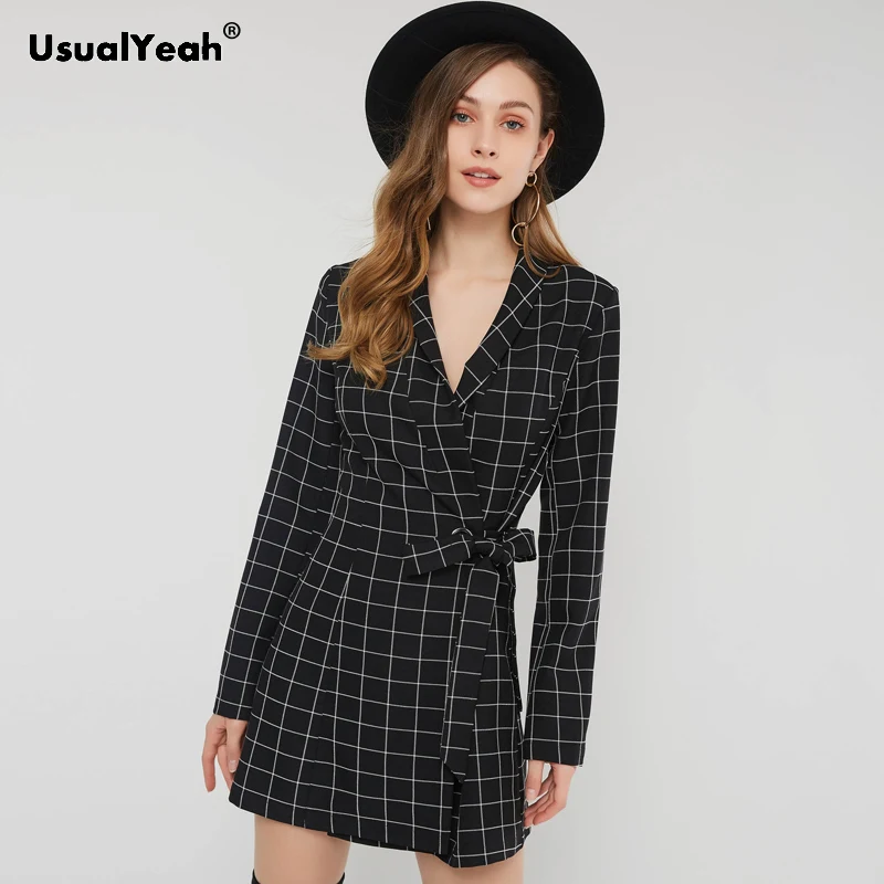 USUALYEAH Black Check Women Tailored Collar V Neck Mini Dress Office Lady British Style Plaid Bow A Line Dresses Spring Autumn
USUALYEAH Black Check Women Tailored Collar V Neck Mini Dress Office Lady British Style Plaid Bow A Line Dresses Spring Autumn