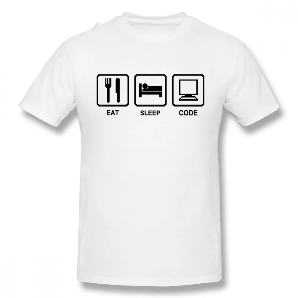 Мужская футболка с надписью Eat Sleep Code Funny Programer Developer Html Nerd Geek горячая Распродажа