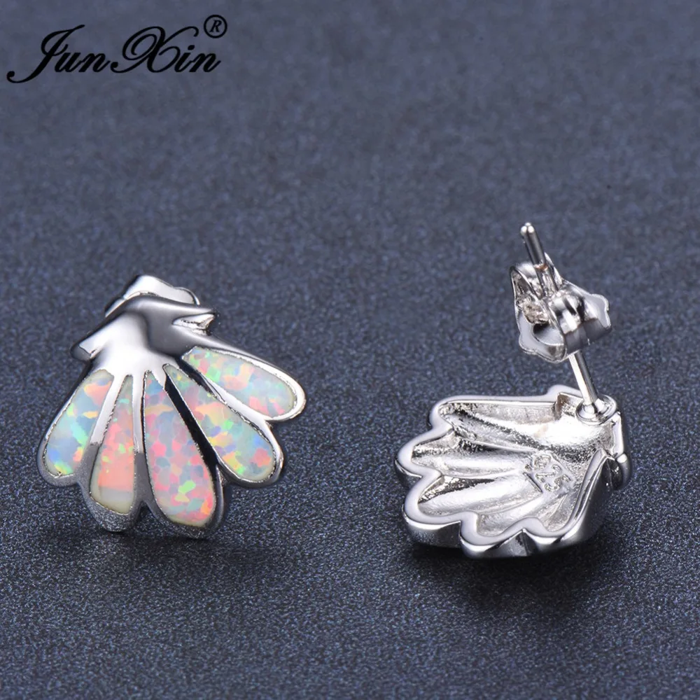 JUNXIN Blue/White Fire Opal Stud Earrings Women Cute Small Shell Earrings Fashion Silver Color Jewelry Best Gift
JUNXIN Blue/White Fire Opal Stud Earrings Women Cute Small Shell Earrings Fashion Silver Color Jewelry Best Gift