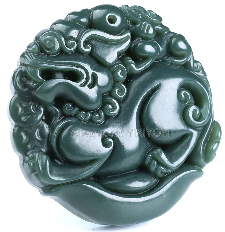 Vintage Natural Green HeTian Jade Carved Chinese Dragon Kylin Lucky Pendant Amulet Necklace Certificate Man Woman's Gift Jewelry
Vintage Natural Green HeTian Jade Carved Chinese Dragon Kylin Lucky Pendant Amulet Necklace Certificate Man Woman's Gift Jewelry