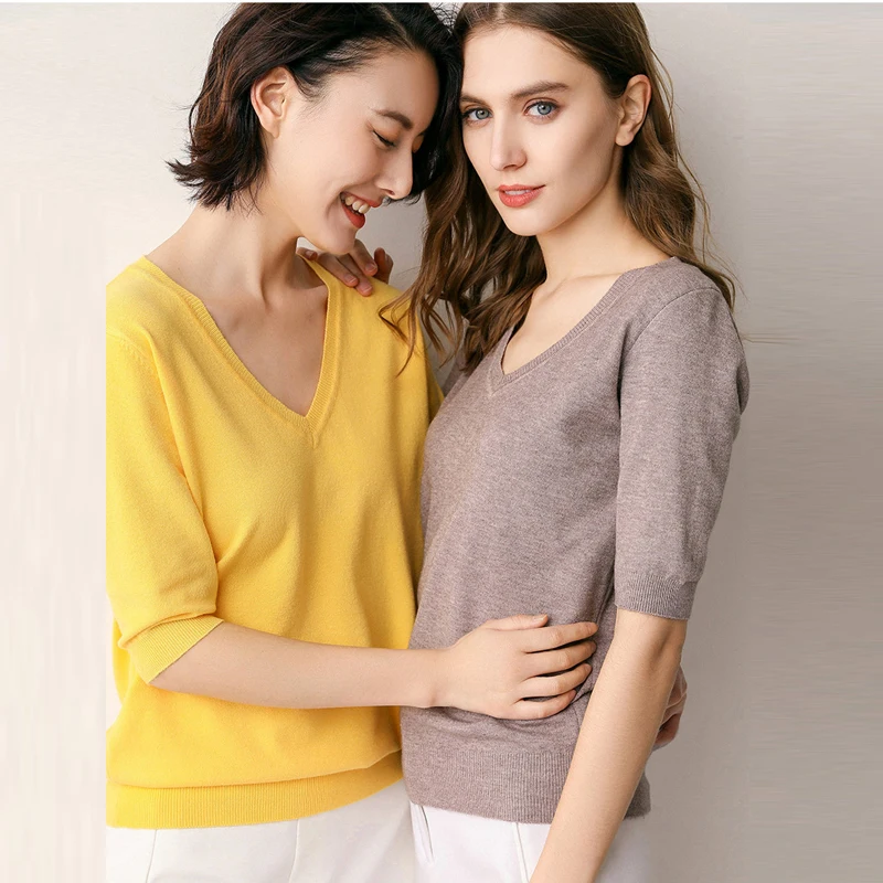 DASSWEI Knitted Women Sweater 2022 New Fashion Casual Short Sleeve V-Neck Pullover Top Plus Size Loose Solid Color Sweater Femme
DASSWEI Knitted Women Sweater 2022 New Fashion Casual Short Sleeve V-Neck Pullover Top Plus Size Loose Solid Color Sweater Femme