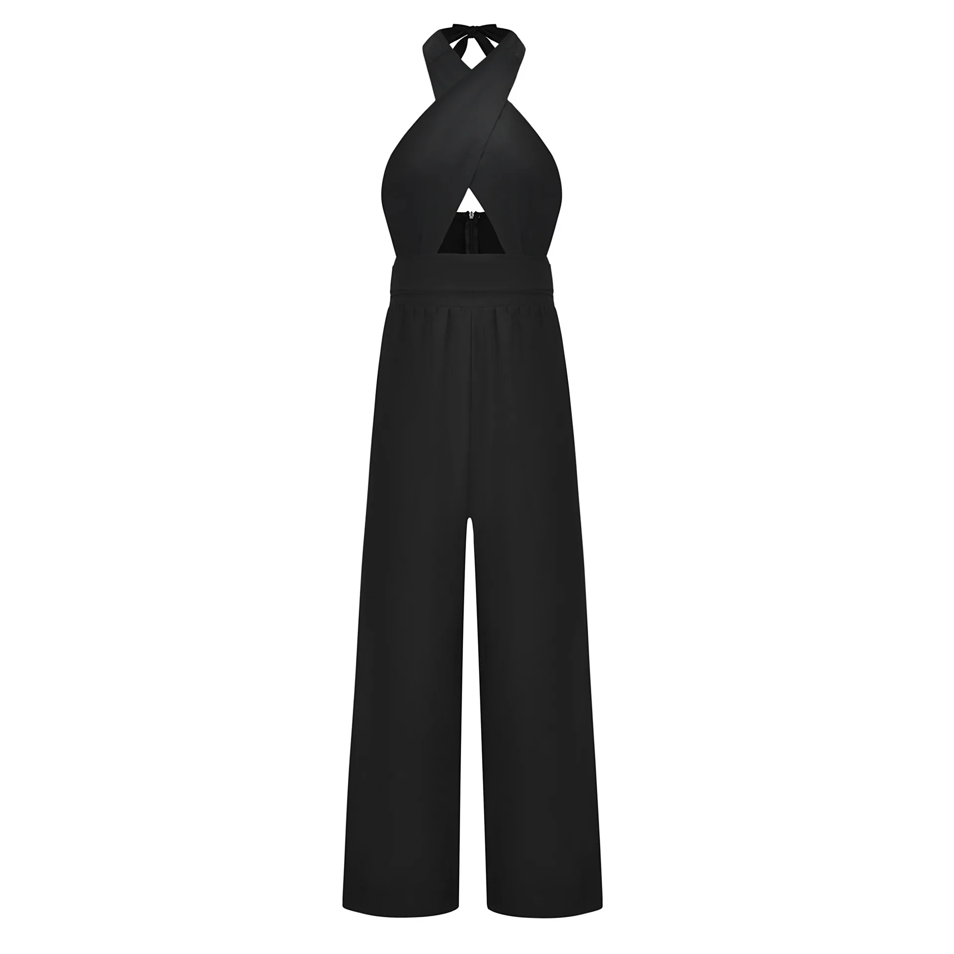 Spring and summer new style Cross-hanging halter jumpsuit Women's solid color jumpsuit Wide leg pants
Spring and summer new style Cross-hanging halter jumpsuit Women's solid color jumpsuit Wide leg pants