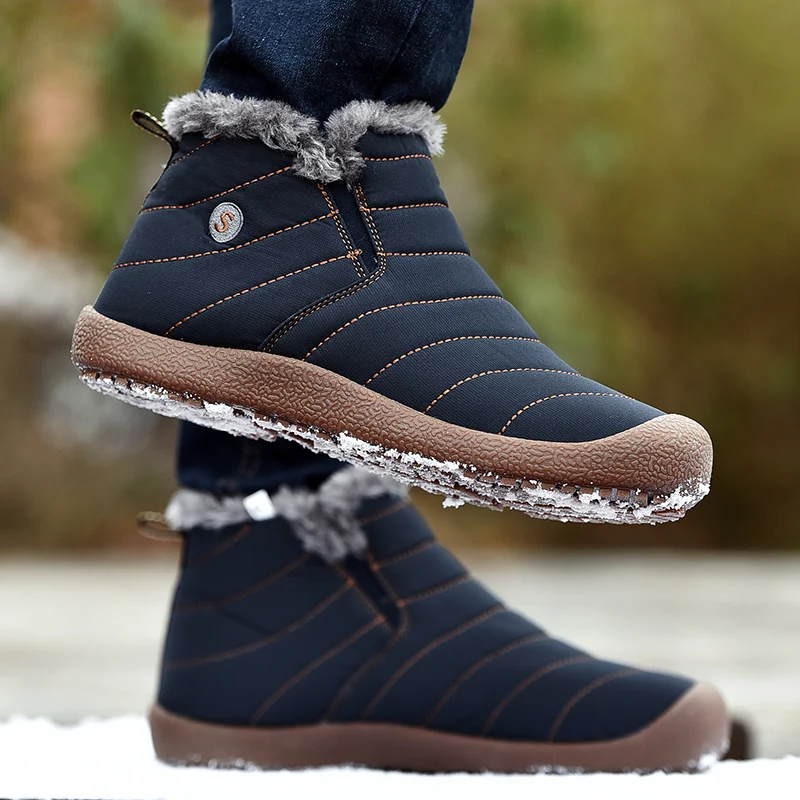 Лидер продаж мужские зимние ботинки модная Водонепроницаемая хлопковая обувь