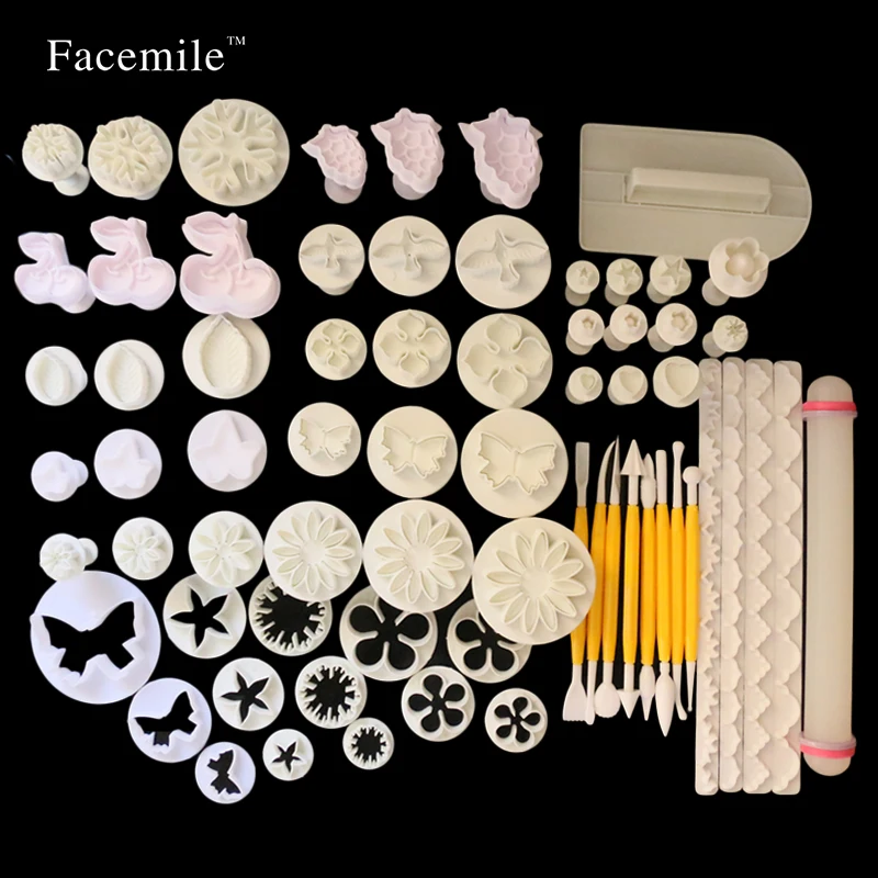 Facemile 68Pcs Fondant Cake Cookie Sugar Craft Decorating Plunger Modelling Tools Set DIY Cake Cutters Molds Sugarcraft 04072
Facemile 68Pcs Fondant Cake Cookie Sugar Craft Decorating Plunger Modelling Tools Set DIY Cake Cutters Molds Sugarcraft 04072