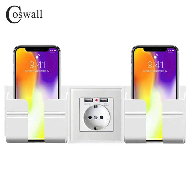 Coswall Wall Socket Phone Holder Smartphone Accessories Stand Support For Mobile Phone Apple Samsung Huawei Two Phone Holder
Coswall Wall Socket Phone Holder Smartphone Accessories Stand Support For Mobile Phone Apple Samsung Huawei Two Phone Holder