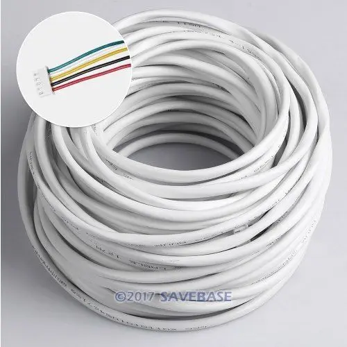 HOMSECUR 1 x 30m 5 Core White PVC Flexible Copper Cable For Video Intercom System
HOMSECUR 1 x 30m 5 Core White PVC Flexible Copper Cable For Video Intercom System