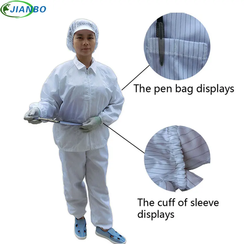 Антистатическая одежда Рабочая защитная жилетка с длинным рукавом синяя белая