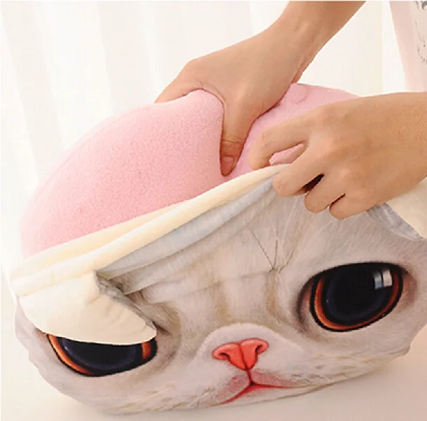 Реалистичная супер крутая мягкая подушка для лица кошки Китти моющаяся плюшевая