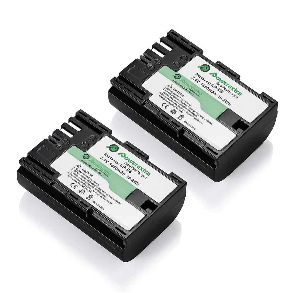 Powerextra For Canon LP-E6 battery 7.4V 1600mAh Rechargeable Camera Battery Replacement LPE6 5D 6D 7D 60D 60Da 70D DSLR
Powerextra For Canon LP-E6 battery 7.4V 1600mAh Rechargeable Camera Battery Replacement LPE6 5D 6D 7D 60D 60Da 70D DSLR