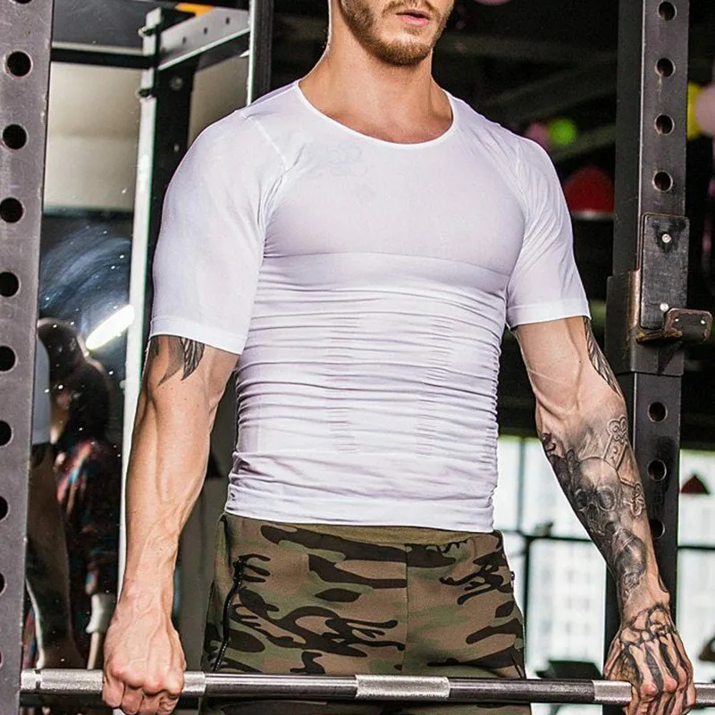 Men Compression T-Shirt Body Shaper Slimming Tops Elastic Muscle Tank Shapewear MC889
Men Compression T-Shirt Body Shaper Slimming Tops Elastic Muscle Tank Shapewear MC889