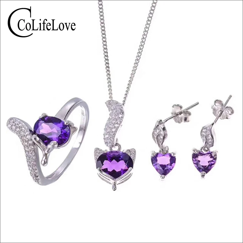 Cute silver fox jewelry set natural VVS amethyst gemstone jewelry set fashion 925 sterling silver amethyst jewelry romantic gift
Cute silver fox jewelry set natural VVS amethyst gemstone jewelry set fashion 925 sterling silver amethyst jewelry romantic gift